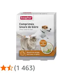 Boîte de comprimés de levure de bière pour chat et chien, pour la beauté du pelage et le soin de la peau.