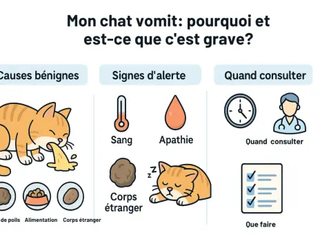 Mon chat vomit des boules de poils - Quand s'inquiéter ?